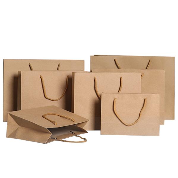 Buy cheap Recycled Handmade Brown Kraft Paper Gift Bags OEM With Handle from wholesalers