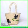Buy cheap LUDA fashion straw lady handbags natural wheat straw customized beach bags from wholesalers