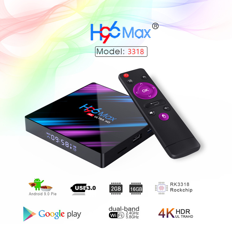 high quality H96 Max 3318 Smart TV Box Android 9.0 TV Box RK3318 Quad-Core WIFI 3D H.265 4K Set Top Box