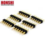 Female Pogo Pin Connector 6P Gold Plated H2.5 Dip Type Brass Contact For PCB