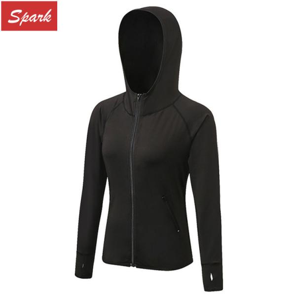 Buy cheap Fitness yoga training run matching color zip-up hoodie quick dry coat from wholesalers