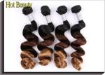 Ombre 3 Tone Natural Wave Peruvian Human Hair Full And Thick Ends For Lady