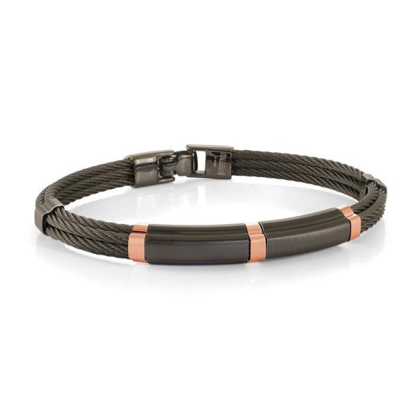 Buy cheap Men PU Titanium Wristband Wrap Wide Braided Steel Leather Hand Bands Bangle Bracelets from wholesalers