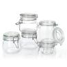 Buy cheap 12oz 17oz Clear Glass Storage Jars Candy Round Glass Containers In Bulk With Gold Metal Lids from wholesalers