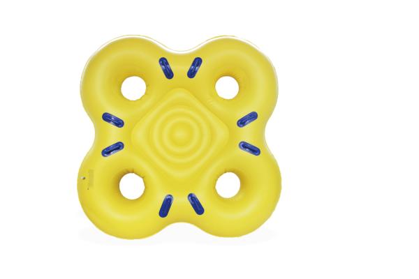 Buy cheap Beach 4 Person Swimming Pool Tube Floats Yellow PVC Inflatable Outdoor Furniture from wholesalers