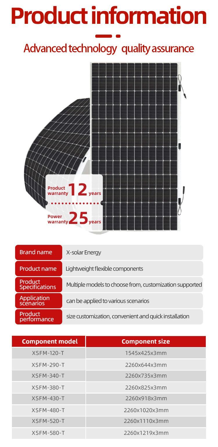 Factory Direct Price Flexible Solar Panel PV Module 580W Flexible Panels for Solar System