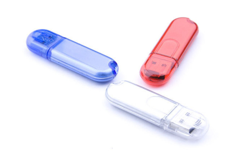 64G 2.0 blue color plastic USB with customized logo and package show life brand