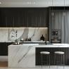 Buy cheap Modern Kitchen Cabinet With Island Sintered Stone Countertops Wood Grain Kitchen Cabinets Designs For Villa from wholesalers