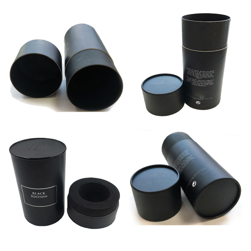 Full Color Custom Cardboard Tube Packaging With EVA Insert Silver Foil