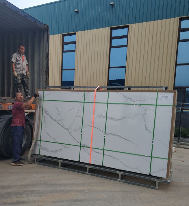 Emerald Blue 1420x2700mm Polished Glazed Sintered Stone Slabs And Indoor Floor Big Slab For Hotel And Living Room