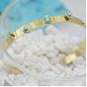 Buy cheap Natural Stone Turquoise 18K Gold Plated Bangles For Women Adjustable from wholesalers