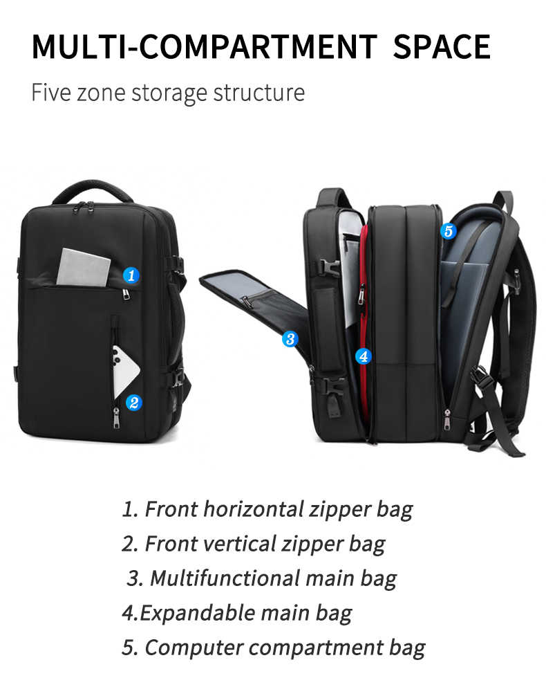 New Multifunction large capacity usb raincoat backpack business travel laptop backpack bag men
