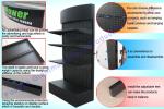 Hardware Pegboard Metal Exhibition Floor Display Stand