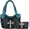 Buy cheap WESTERN STYLE RHINESTONE CROSS STUDDED LASER CUT WINGS TOOLED LEATHER PURSE WOMEN HANDBAGS COUNTRY SHOULDER BAG WALLET S from wholesalers